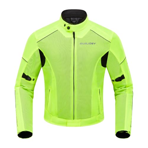 Burjosy Motorradjacke Sommer Herren mit Protektoren Motorrad Jacke Mesh Luftige Reflektierend Leichte von Burjosy