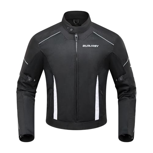 Burjosy Motorradjacke Sommer Herren mit Protektoren Motorrad Jacke Mesh Luftige Reflektierend Leichte von Burjosy