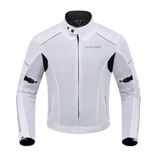 Burjosy Motorradjacke Sommer Herren mit Protektoren Motorrad Jacke Mesh Luftige Reflektierend Leichte von Burjosy
