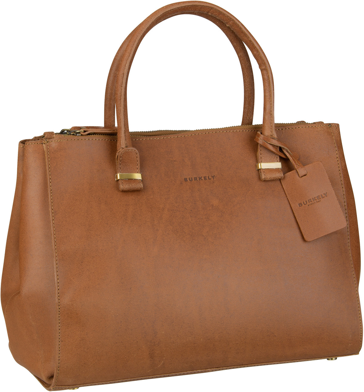 Burkely Vintage Wieske 2-Zipper 6971  in Cognac (16.4 Liter), Handtasche von Burkely