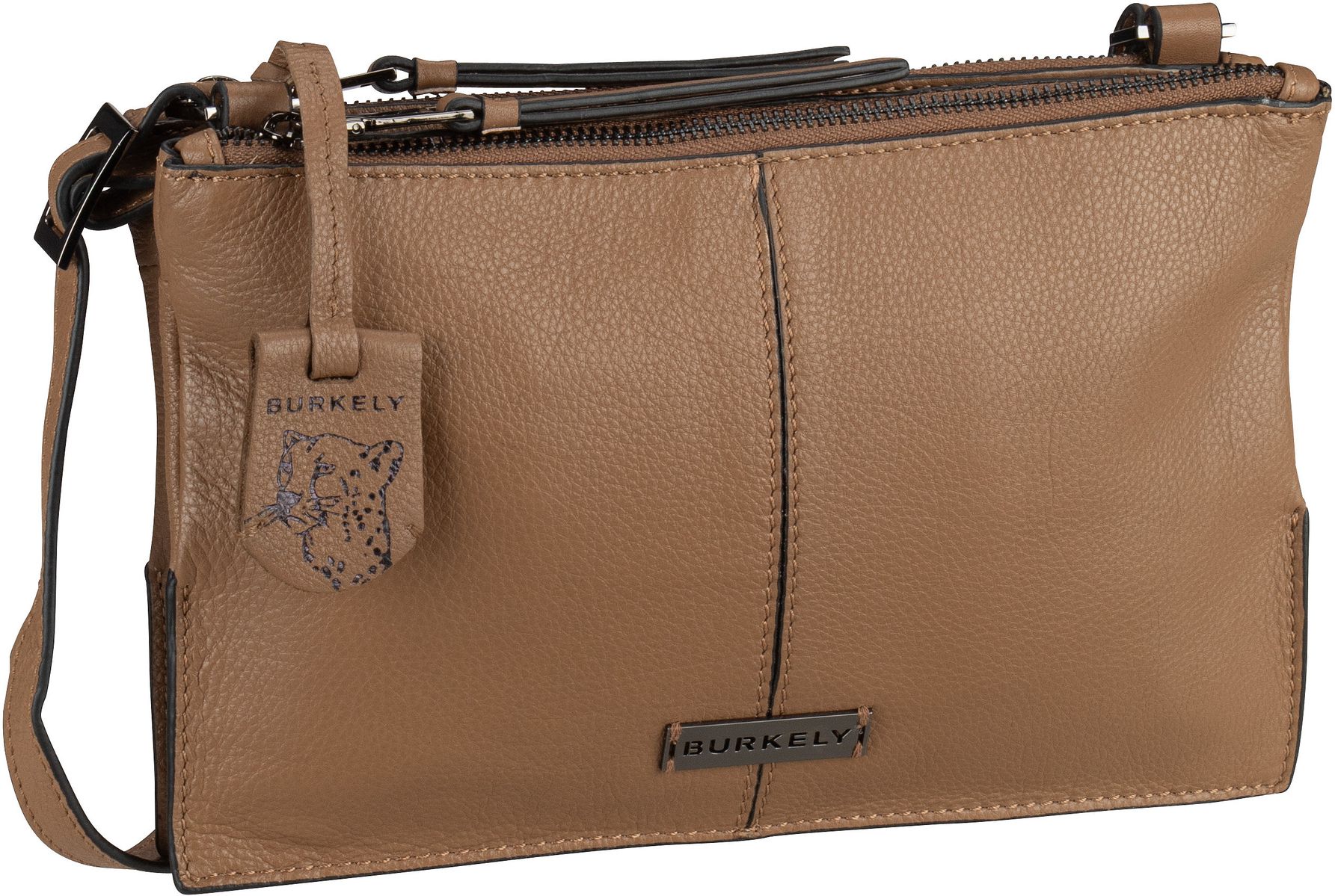 Burkely Mystic Maeve Double Pocket Zip  in Braun (1.3 Liter), Umhängetasche von Burkely