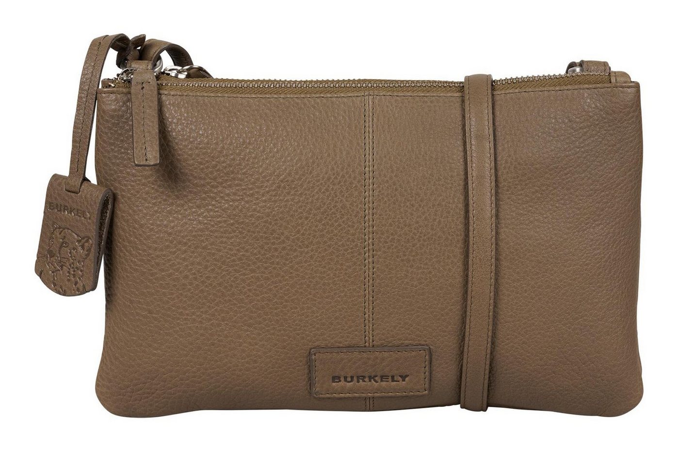 Burkely Umhängetasche Double Pocket Zip, aus echtem Leder von Burkely