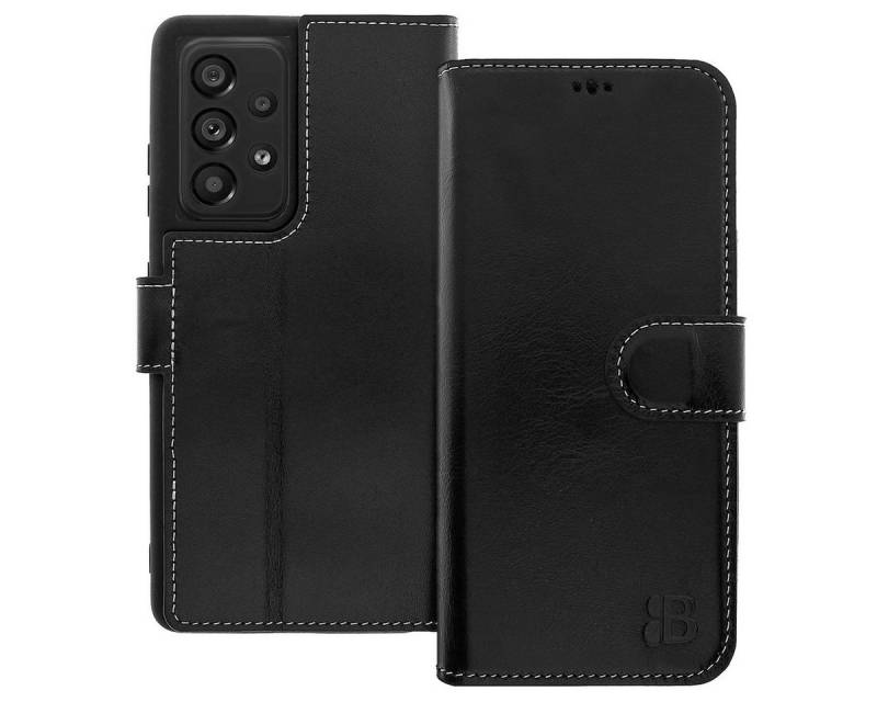 Burkley Handytasche Leder Book Cover für Samsung Galaxy A52s Handyhülle (1-tlg., Book Case Lederhülle mit Kartenfach und Magnetverschluss), Optimaler Rund-Um-Schutz, Kartenfächer mit RFID Blocker von Burkley
