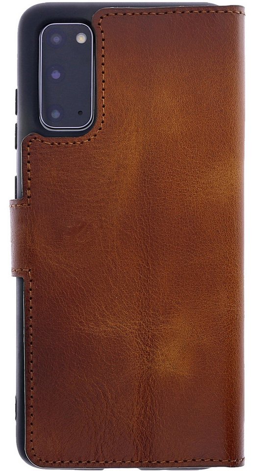 Burkley Handytasche Leder Book Cover für Samsung Galaxy S20 Handyhülle (1-tlg., Book Case Lederhülle mit Kartenfach und Magnetverschluss), Optimaler Rund-Um-Schutz, Kartenfächer mit RFID Blocker von Burkley