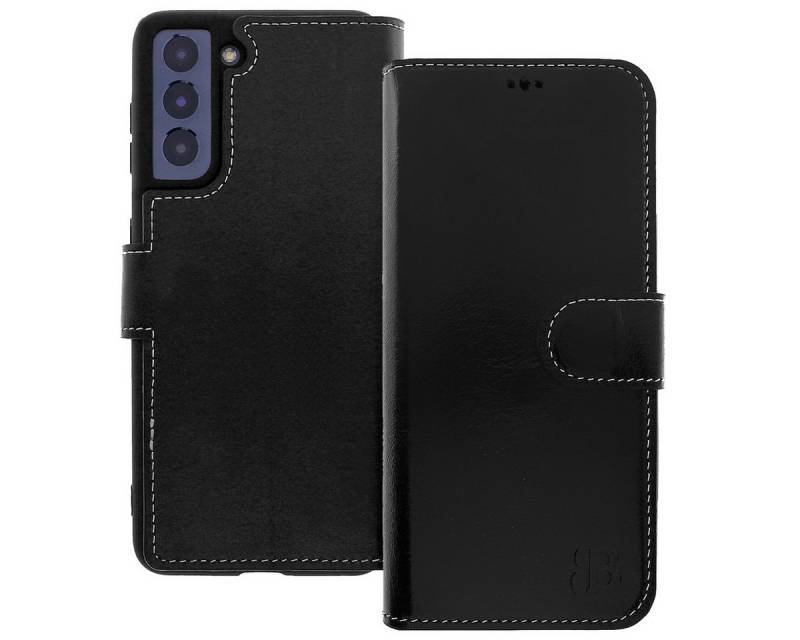Burkley Handytasche Leder Book Cover für Samsung Galaxy S22+ Handyhülle (1-tlg., Book Case Lederhülle mit Kartenfach und Magnetverschluss), Optimaler Rund-Um-Schutz, Kartenfächer mit RFID Blocker von Burkley