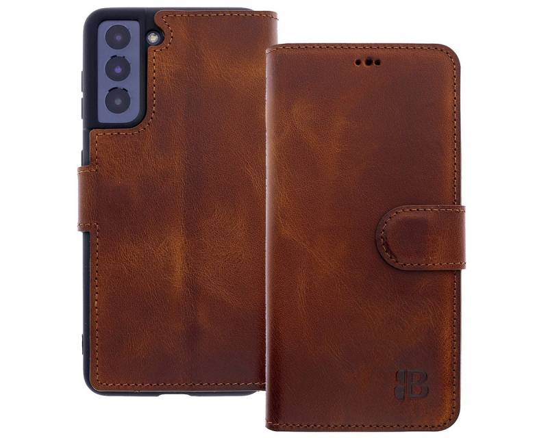Burkley Handytasche Leder Book Cover für Samsung Galaxy S22+ Handyhülle (1-tlg., Book Case Lederhülle mit Kartenfach und Magnetverschluss), Optimaler Rund-Um-Schutz, Kartenfächer mit RFID Blocker von Burkley