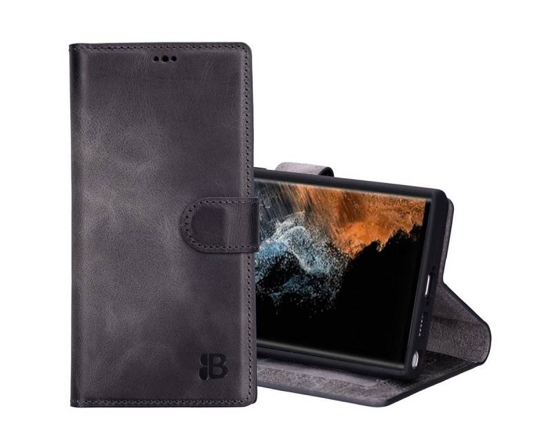 Burkley Handytasche Leder Book Cover für Samsung Galaxy S23+ Handyhülle (1-tlg., Book Case Lederhülle mit Kartenfach und Magnetverschluss), Optimaler Rund-Um-Schutz inkl der Kartenfächer mit RFID / NFC Blocker, von Burkley