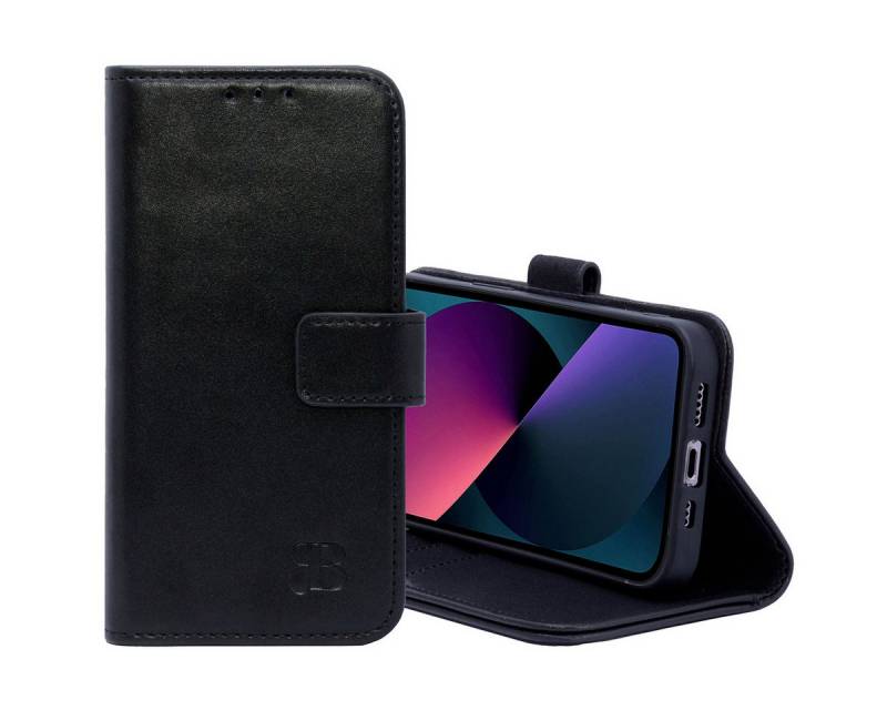 Burkley Handytasche Leder Book Cover für iPhone 11 Pro Handyhülle (1-tlg., Book Case Lederhülle mit Kartenfach und Magnetverschluss), Optimaler Rund-Um-Schutz, Kartenfächer von Burkley