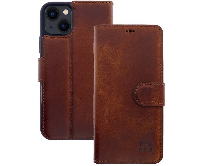Burkley Handytasche Leder Book Cover für iPhone 14 Plus Hülle (1-tlg., Book Case Lederhülle mit Kartenfach und Magnetverschluss), Optimaler Rund-Um-Schutz, Kartenfächer mit RFID Blocker von Burkley