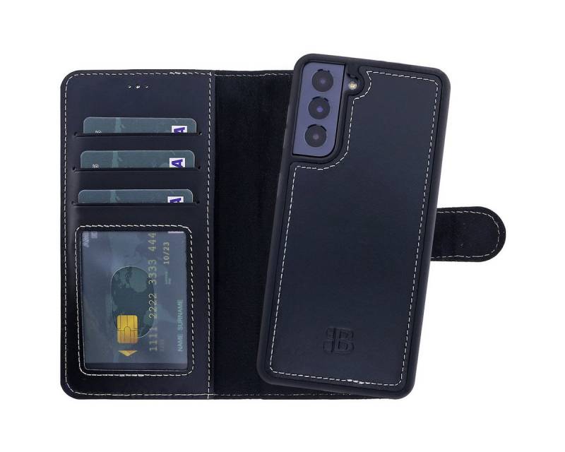 Burkley Handytasche Samsung Galaxy S22+ Handytasche mit modularem Case (1-tlg., Book Case Lederhülle mit Kartenfach und Magnetverschluss), herausnehmbare Innenhülle, Kartenfächer mit Kick-Stand von Burkley