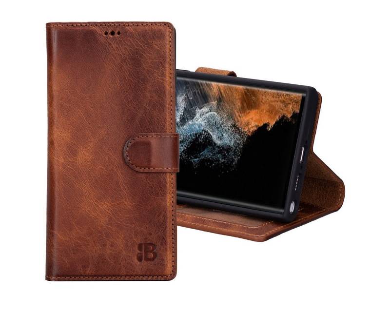 Burkley Handytasche Leder Book Cover für Samsung Galaxy S23+ Handyhülle (1-tlg., Book Case Lederhülle mit Kartenfach und Magnetverschluss), Optimaler Rund-Um-Schutz inkl der Kartenfächer mit RFID / NFC Blocker, von Burkley