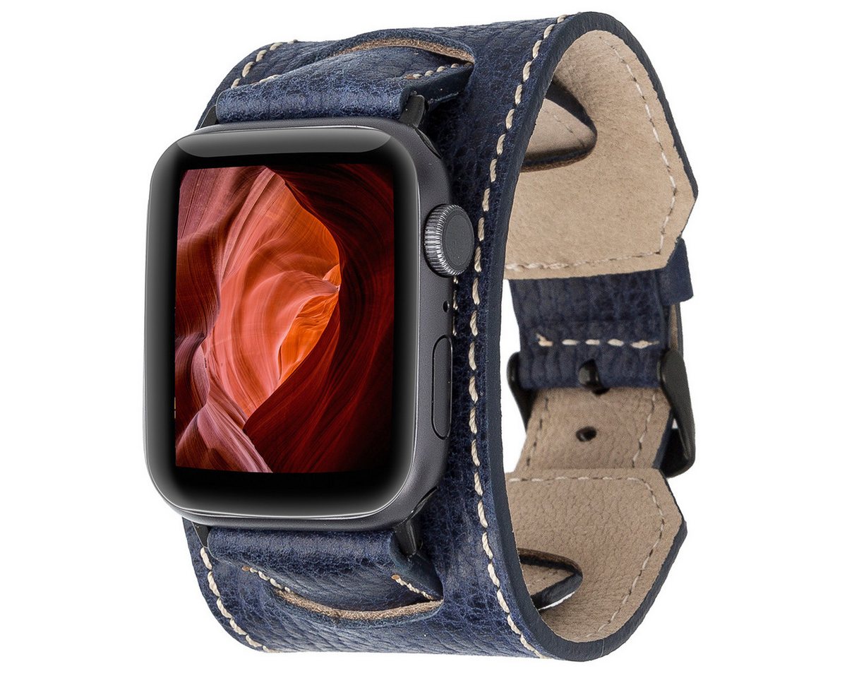 Burkley Smartwatch-Armband Exklusives Vintage Lederarmband, Handmade Stil 22 von Burkley
