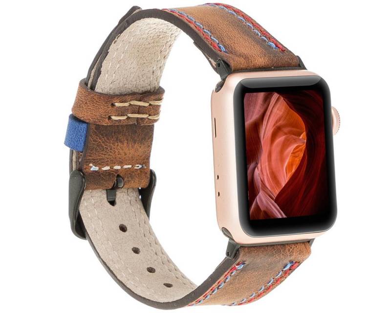 Burkley Smartwatch-Armband Exklusives Vintage Lederarmband, Handmade Stil 22 von Burkley