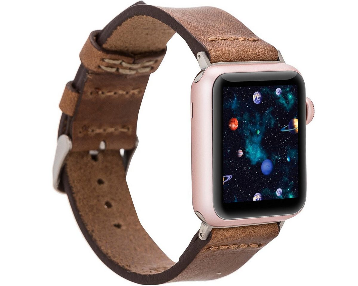 Burkley Smartwatch-Armband Exklusives Vintage Lederarmband, Handmade Stil 22 von Burkley