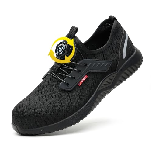 Burlbuny Sicherheitsschuhe für Herren und Damen, Stahlkappe, bequeme Sicherheitsschuhe, Arbeitsschuhe, Schwarz , 42.5 EU Burlbuny Sicherheitsschuhe für Herren und Damen, Stahlkappe, bequeme Sicherheitsschuhe, Arbeitsschuhe, Schwarz , 42.5 EU von Burlbuny