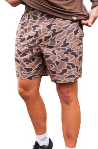 Burlebo Classic Deer Camo Everyday Shorts – Graue Tasche, Gauge, Camouflage/schwarze Taschen, Medium von Burlebo