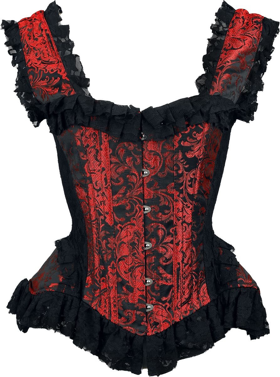Burleska - Gothic Korsage - Duches - XS bis XL - für Damen - Größe M - rot von Burleska