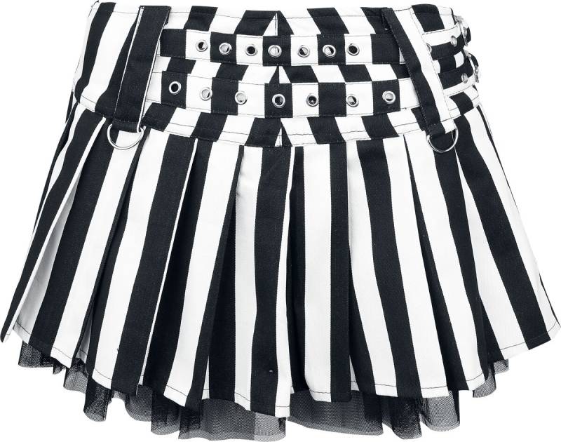 Burleska - Gothic Kurzer Rock - Lucy Skirt - S bis XXL - für Damen - Größe S - weiß/schwarz von Burleska