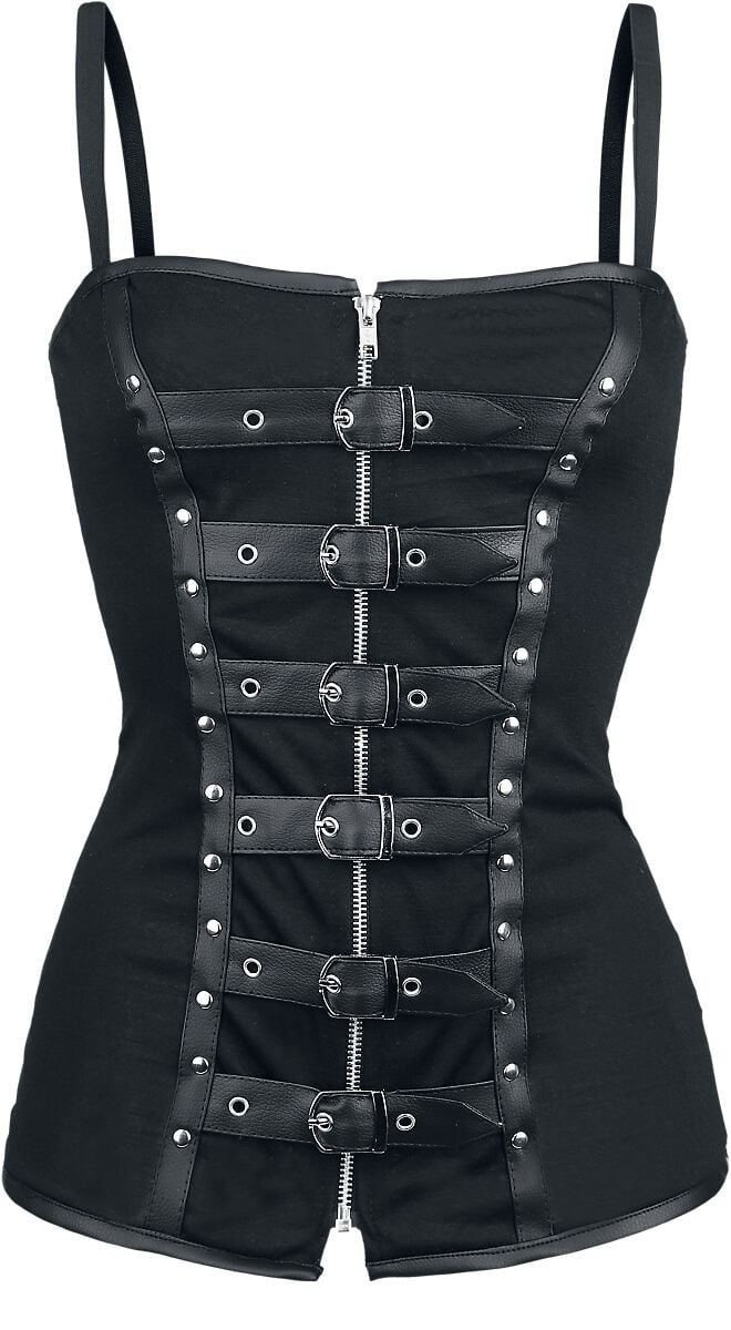 Burleska - Gothic Top - Biker - S bis XL - für Damen - Größe S - schwarz Burleska - Gothic Top - Biker - S bis XL - für Damen - Größe S - schwarz von Burleska