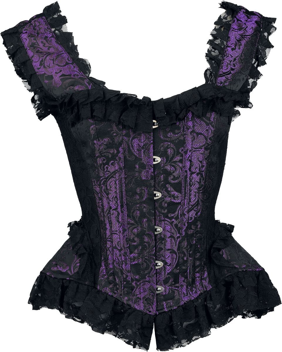 Burleska - Mittelalter Korsage - Duches - S bis L - für Damen - Größe S - lila von Burleska