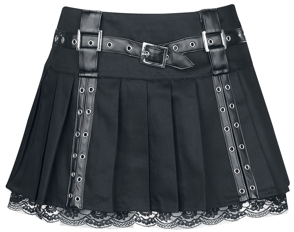 Burleska - Mittelalter Kurzer Rock - Aura Mini Skirt - S bis 4XL - für Damen - Größe 4XL - schwarz von Burleska