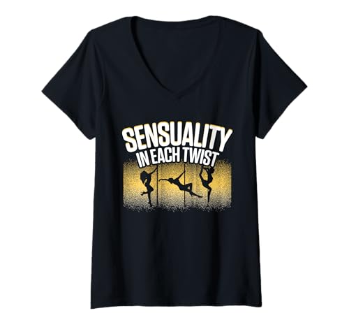 Damen Pole Dancing Poledancing Poledancer Sensuality In Each Twist T-Shirt mit V-Ausschnitt Damen Pole Dancing Poledancing Poledancer Sensuality In Each Twist T-Shirt mit V-Ausschnitt von Burlesque Pole Dancer Pole dancing