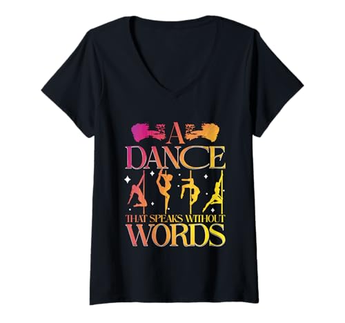 Damen Poledancing A Dance Sthat Speaks Without Words T-Shirt mit V-Ausschnitt von Burlesque Pole Dancer Pole dancing