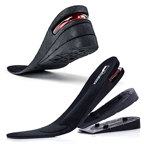Schuheinlagen für Damen und Herren, erhöhte, gepolsterte Ferseneinlagen und Fußgewölbestützeinlagen, erhöhter, stützender Komfort, atmungsaktiv, Schwarz, 2.75" Height Schuheinlagen für Damen und Herren, erhöhte, gepolsterte Ferseneinlagen und Fußgewölbestützeinlagen, erhöhter, stützender Komfort, atmungsaktiv, Schwarz, 2.75" Height von Burlingham's