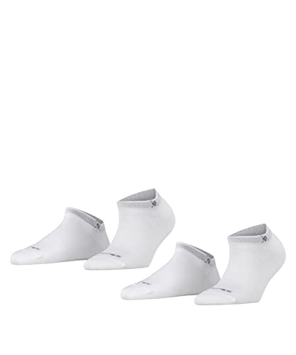 Burlington Damen Sneakersocken Everyday Sneaker 2-Pack W SN Baumwolle kurz einfarbig 2 Paar, Weiß (White 2000), 36-41 von Burlington