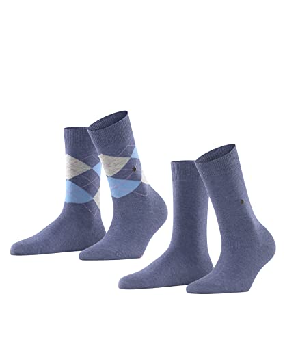 Burlington Damen Socken Everyday Mix 2-Pack W SO Baumwolle gemustert 2 Paar, Blau (Light Denim 6660), 36-41 von Burlington