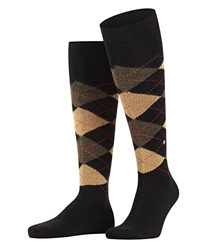 Burlington Herren Kniestrümpfe Preston M Kh warm und weich lang gemustert 1 Paar, Schwarz Black-Sahara 3014, 40-46 von Burlington