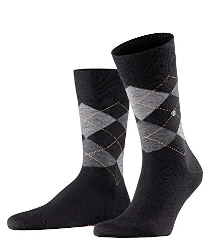 Burlington Herren Socken Edinburgh M SO Wolle gemustert 1 Paar, Schwarz (Black 3000), 46-50 von Burlington