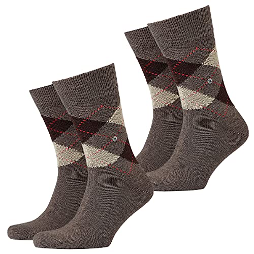 Burlington 2er Pack Herren Socken PRESTON - Rautenmuster, 40-46 (2x 1 Paar) (braun) von Burlington