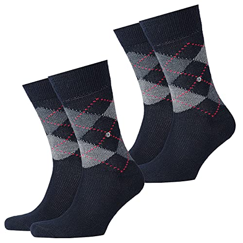 Burlington 2er Pack Herren Socken PRESTON - Rautenmuster, 40-46 (2x 1 Paar) (marine) von Burlington