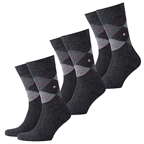 Burlington 3er Pack Herren Socken PRESTON - Rautenmuster, 40-46 (3x 1 Paar) (anthrazit (3-Pack)) von Burlington