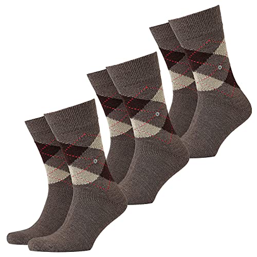 Burlington 3er Pack Herren Socken PRESTON - Rautenmuster, 40-46 (3x 1 Paar) (braun) von Burlington