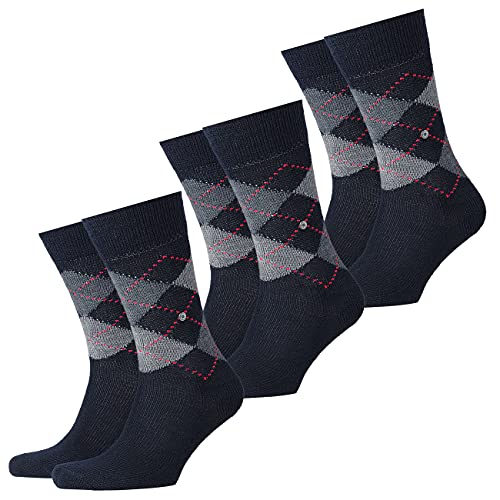 Burlington 3er Pack Herren Socken PRESTON - Rautenmuster, 40-46 (3x 1 Paar) (marine (3-Pack)) von Burlington