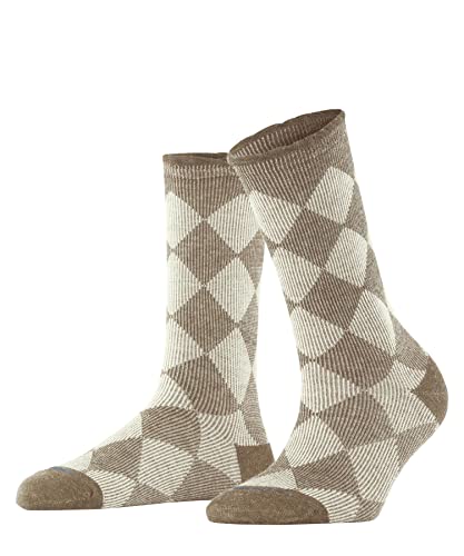 Burlington Damen Socken Dalston W SO Baumwolle Schurwolle gemustert 1 Paar, Braun (Beige Melange 5155), 36-41 von Burlington