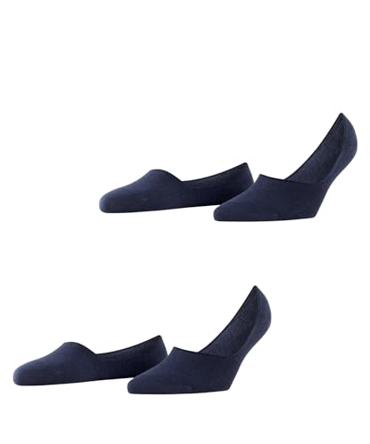 Burlington Damen Füßlinge Everyday Multipack W In Baumwolle unsichtbar einfarbig 2 Paar, Blau Marine 6120, 41-42 von Burlington
