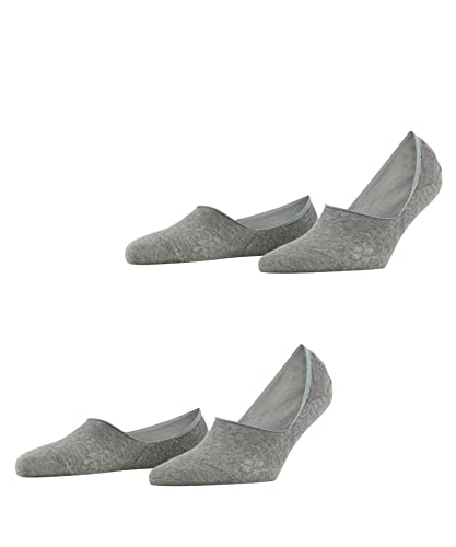 Burlington Damen Füßlinge Everyday Multipack W In Baumwolle unsichtbar einfarbig 2 Paar, Grau Light Grey 3400, 41-42 von Burlington