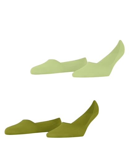 Burlington Damen Füßlinge Everyday Multipack W In Baumwolle unsichtbar einfarbig 2 Paar, Grün Lemon 7498, 37-38 von Burlington