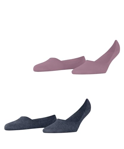 Burlington Damen Füßlinge Everyday Multipack W In Baumwolle unsichtbar einfarbig 2 Paar, Rosa Powder Pink 8493, 37-38 von Burlington