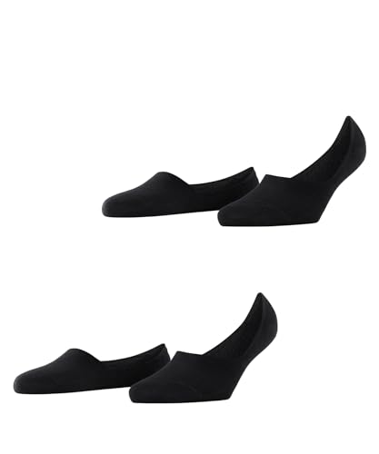Burlington Damen Füßlinge Everyday Multipack W In Baumwolle unsichtbar einfarbig 2 Paar, Schwarz Black 3000, 35-36 von Burlington