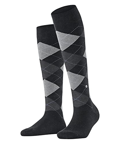 Burlington Damen Kniestrümpfe Queen W Kh Baumwolle lang gemustert 1 Paar, Grau Oil Melange 3986, 36-41 von Burlington