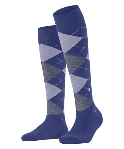 Burlington Damen Kniestrümpfe Queen W Kh Baumwolle lang gemustert 1 Paar, Blau Marine 6047, 36-41 von Burlington