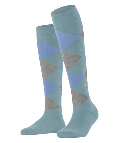 Burlington Damen Kniestrümpfe Queen W Kh Baumwolle lang gemustert 1 Paar, Blau Silent Water 6014, 36-41 von Burlington
