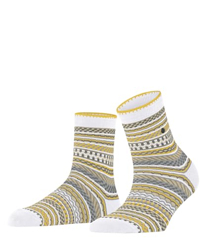 Burlington Damen Kurzsocken Cheerful Summer W SSO Baumwolle gemustert 1 Paar, Weiß (Off-White 2040), 36-41 von Burlington