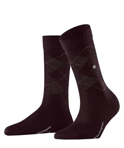 Burlington Damen Socken Marylebone Lurex W So Wolle gemustert 1 Paar, Rot Claret 8435, 36-41 von Burlington