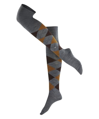 Burlington Damen Overknee-Socken Marylebone W Ok Wolle lang gemustert 1 Paar, Grau Dark Grey 3070, 36-41 von Burlington