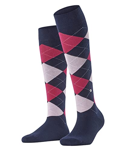 Burlington Women's Queen W KH Cotton Long Patterned 1 Pair Knee-High Socks, Blue (Marine 6123), 3.5-7 von Burlington